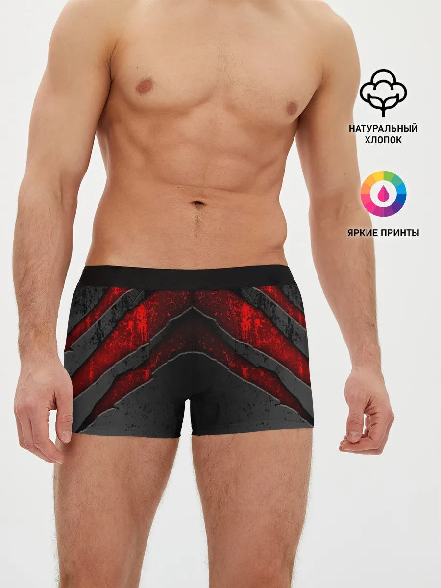 Мужские трусы боксеры / Black & Red Metal