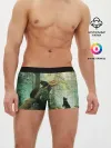 Мужские трусы боксеры / Утро в сосновом лесу