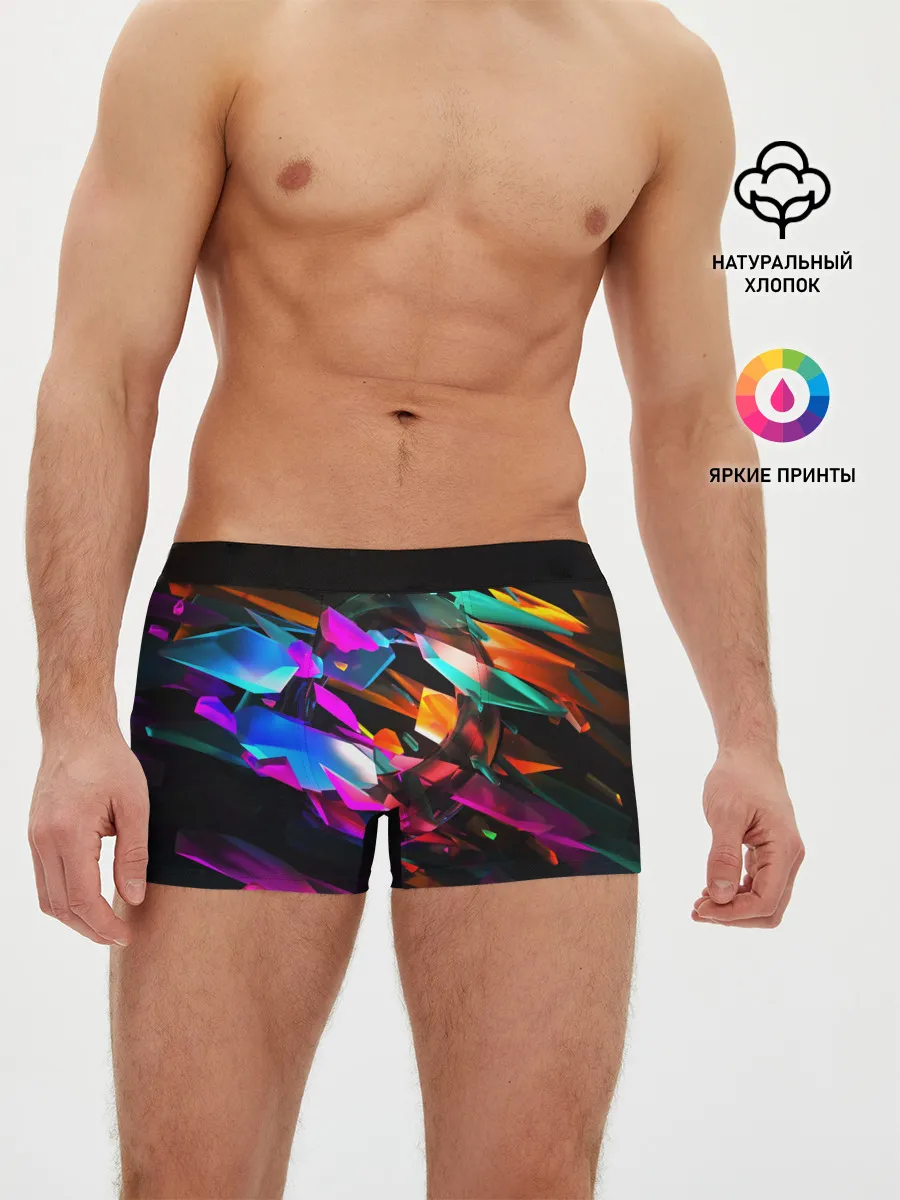 Мужские трусы боксеры / АБСТРАКЦИЯ НЕОНОВАЯ