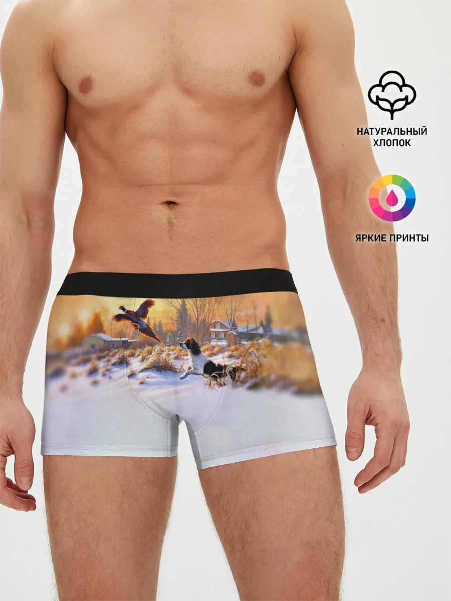 Мужские трусы боксеры / Собака и фазан