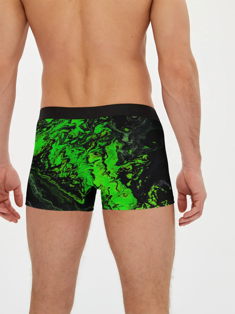 Мужские трусы боксеры / Тёмные зеленые краски