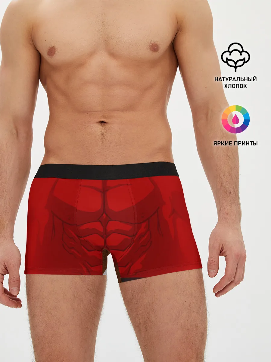Мужские трусы боксеры / Красный качок