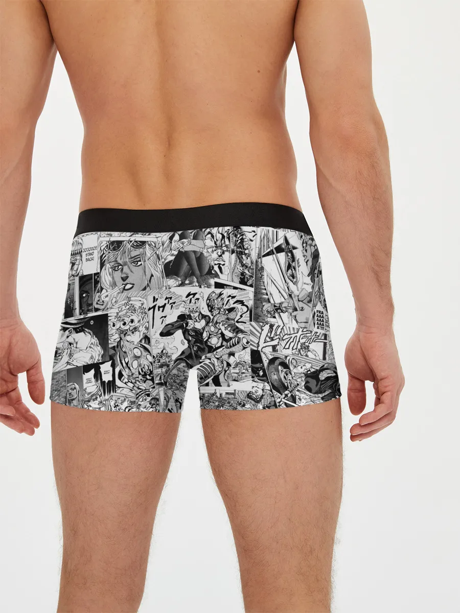 Мужские трусы боксеры / Серый комикс jojo