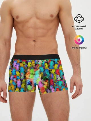 Мужские трусы боксеры / Котики на дискотеке
