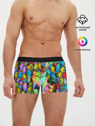 Мужские трусы боксеры / Котики на дискотеке