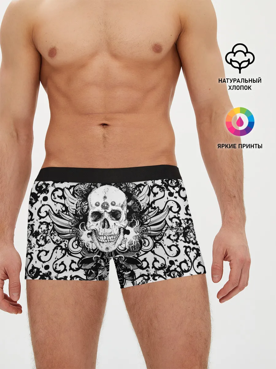 Мужские трусы боксеры / Grunge Skull
