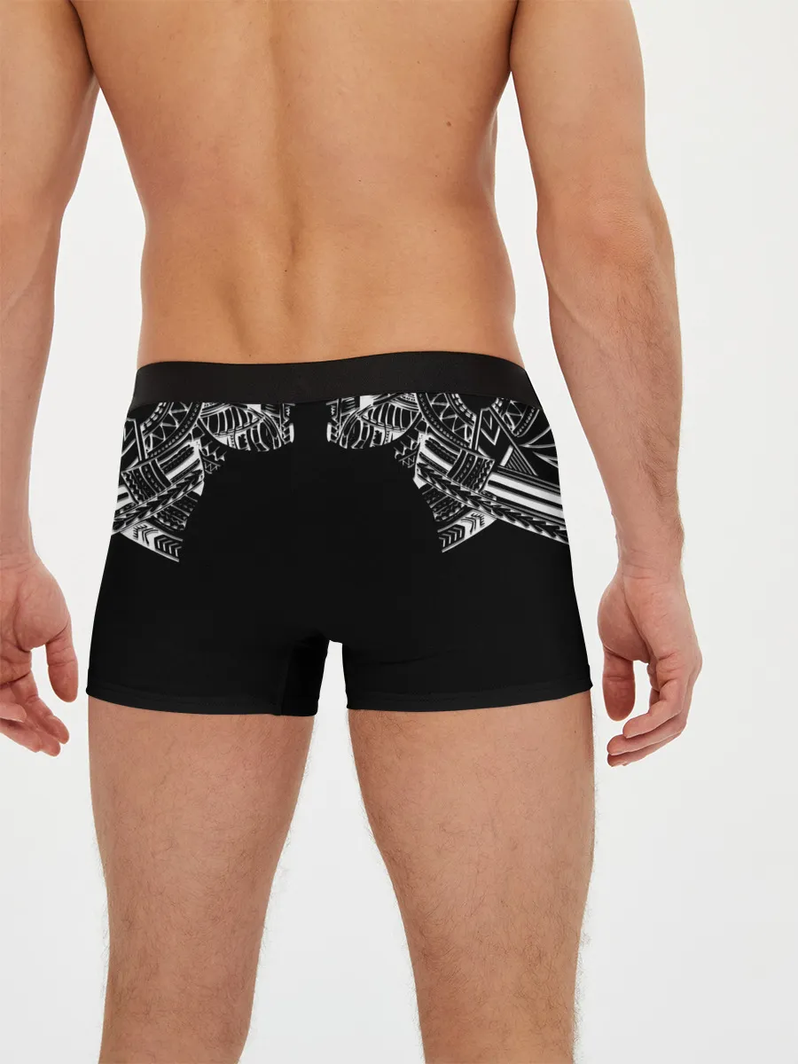 Мужские трусы боксеры / Узор в стиле маори / полинезия