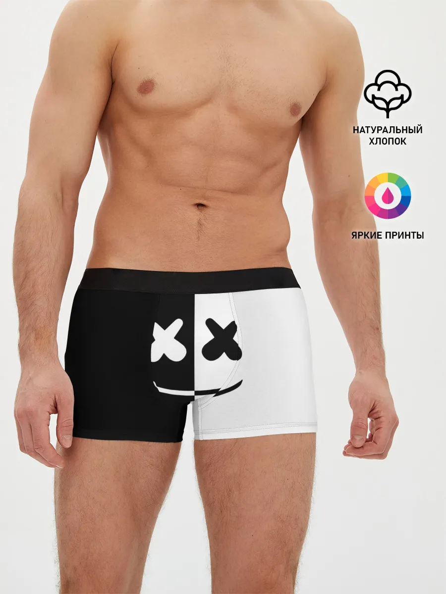 Мужские трусы боксеры / MARSHMELLO BLACK & WHITE