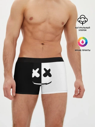 Мужские трусы боксеры / MARSHMELLO BLACK & WHITE