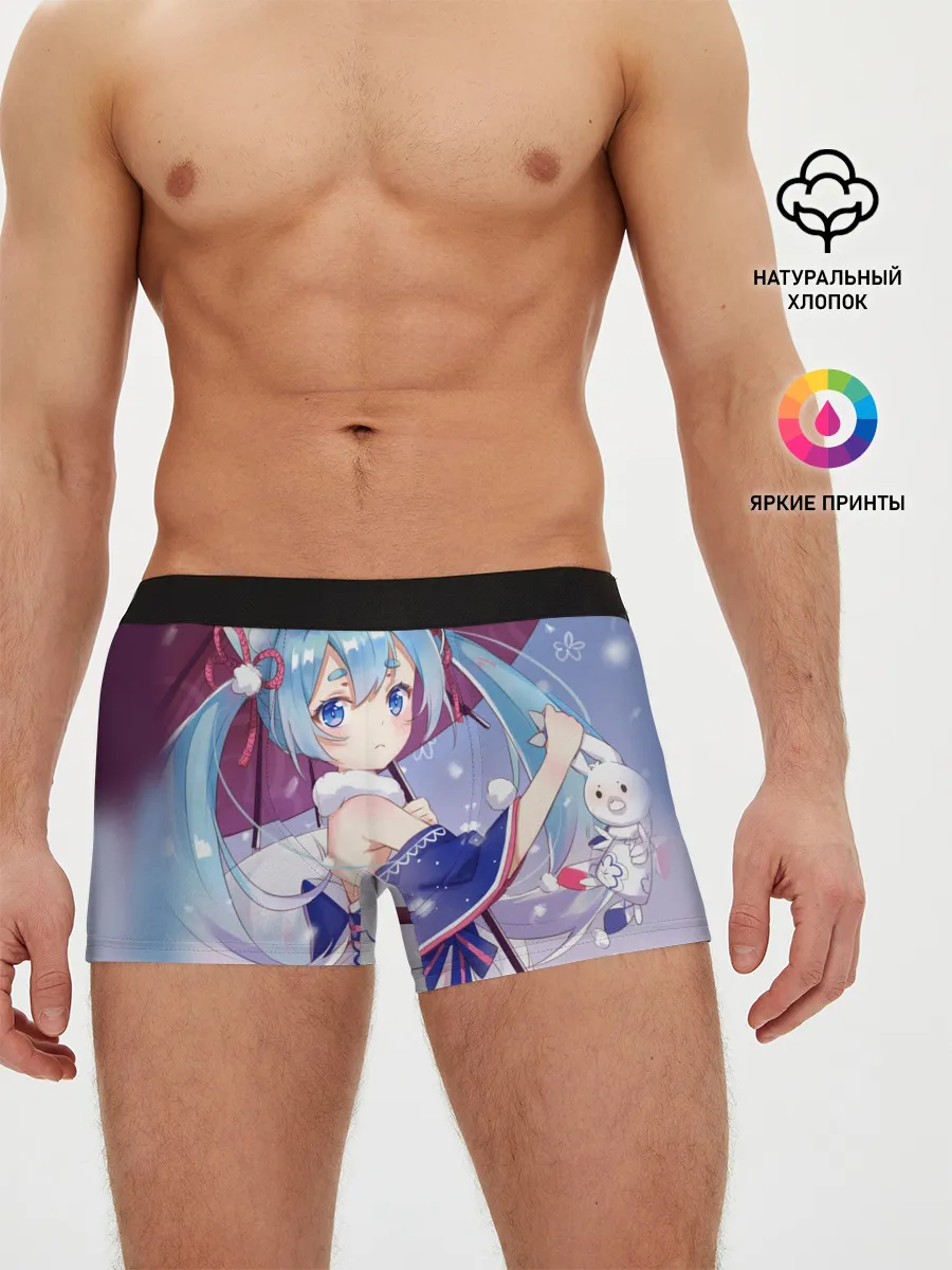 Мужские трусы боксеры / Хацуне Мику с зонтом