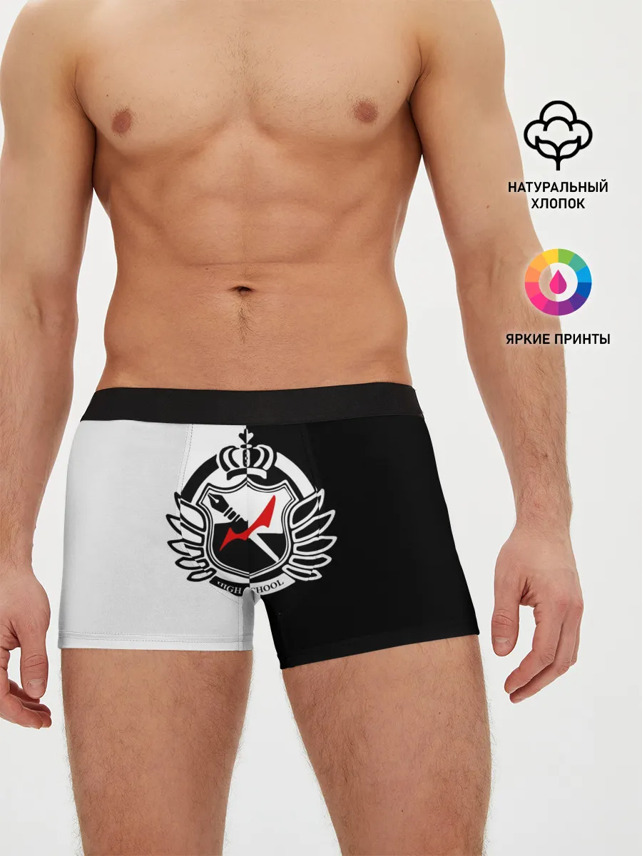 Мужские трусы боксеры / MONOKUMA SCHOOL с фоном