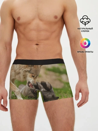 Мужские трусы боксеры / Волки