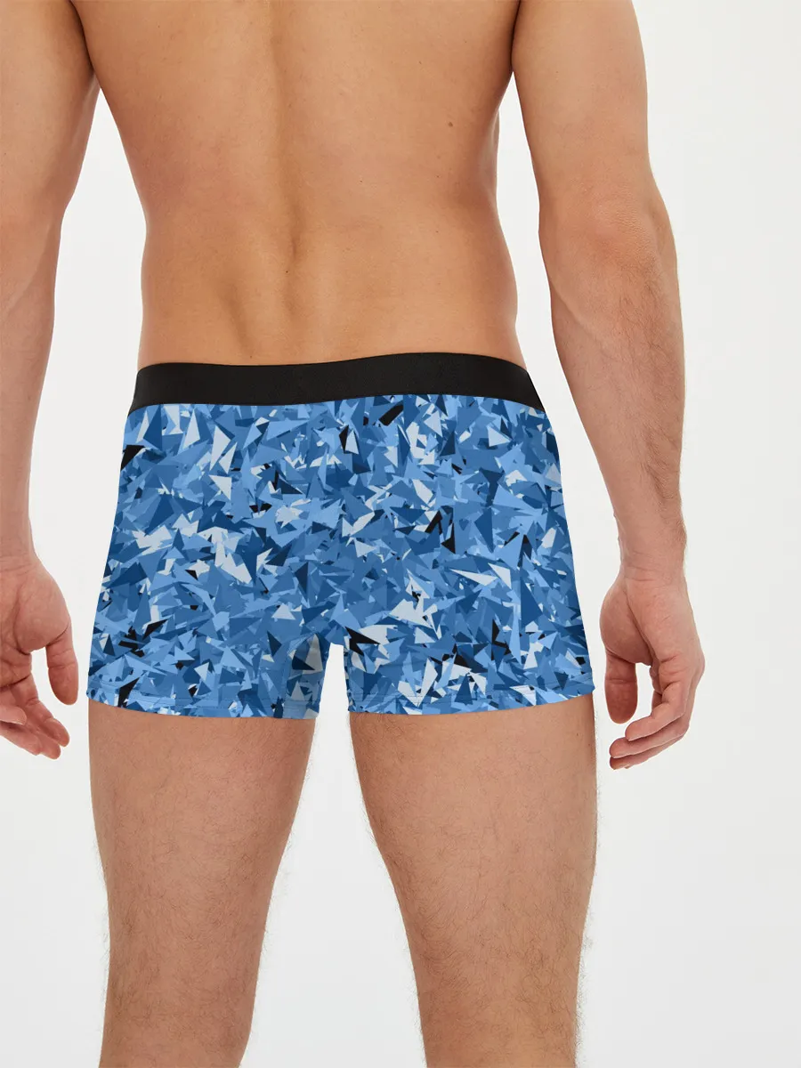 Мужские трусы боксеры / Сине-бело-голубой лев