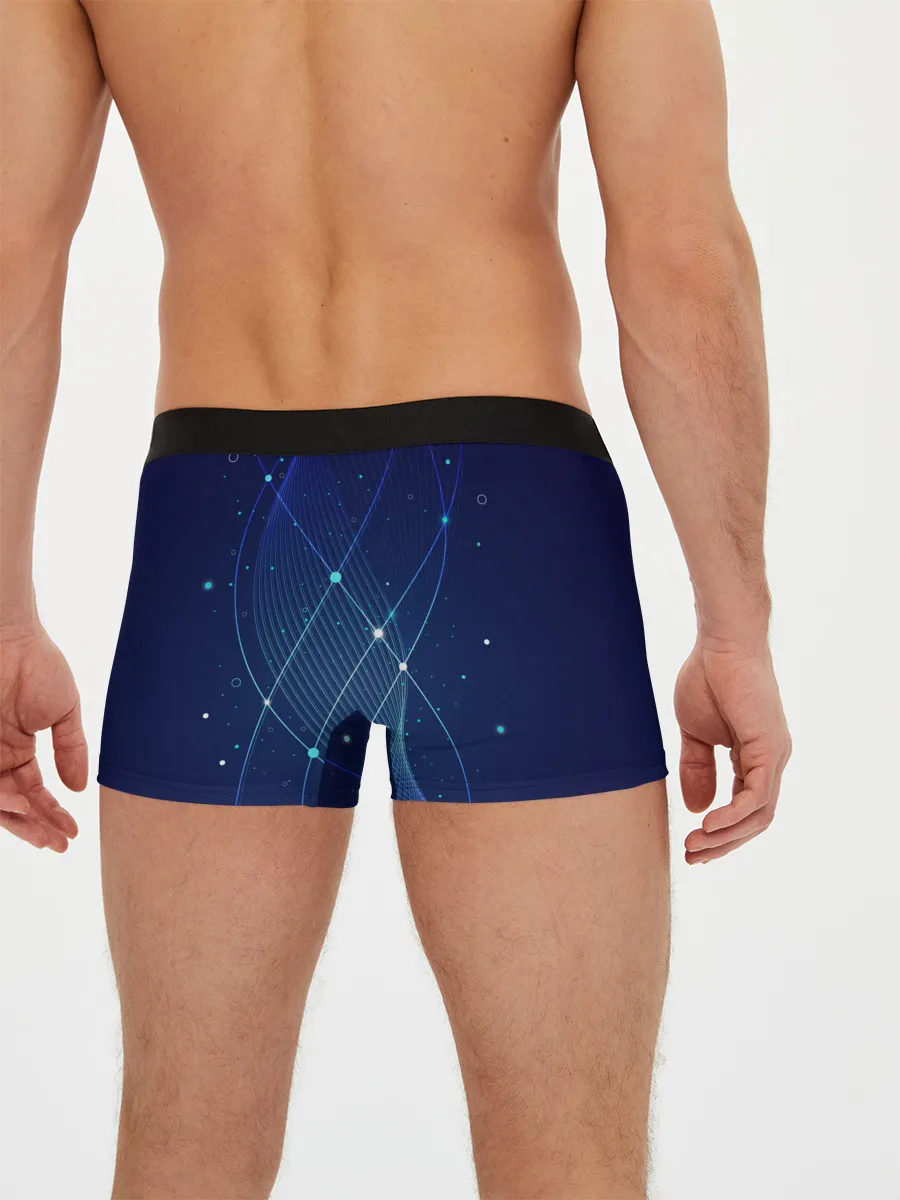 Мужские трусы боксеры / Синяя спираль абстракция