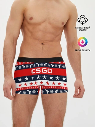 Мужские трусы боксеры / CS GO НОВОГОДНИЙ