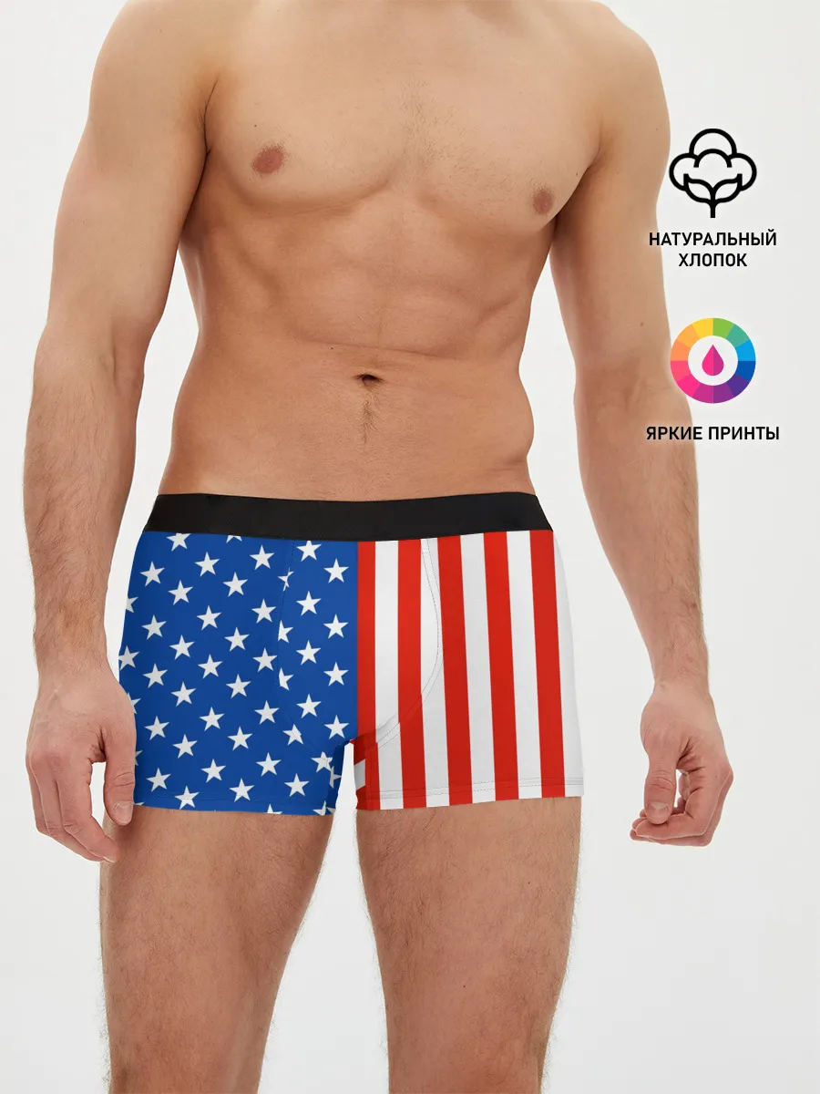 Мужские трусы боксеры / Американский Флаг