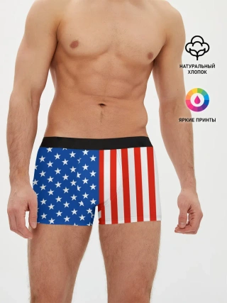 Мужские трусы боксеры / Американский Флаг