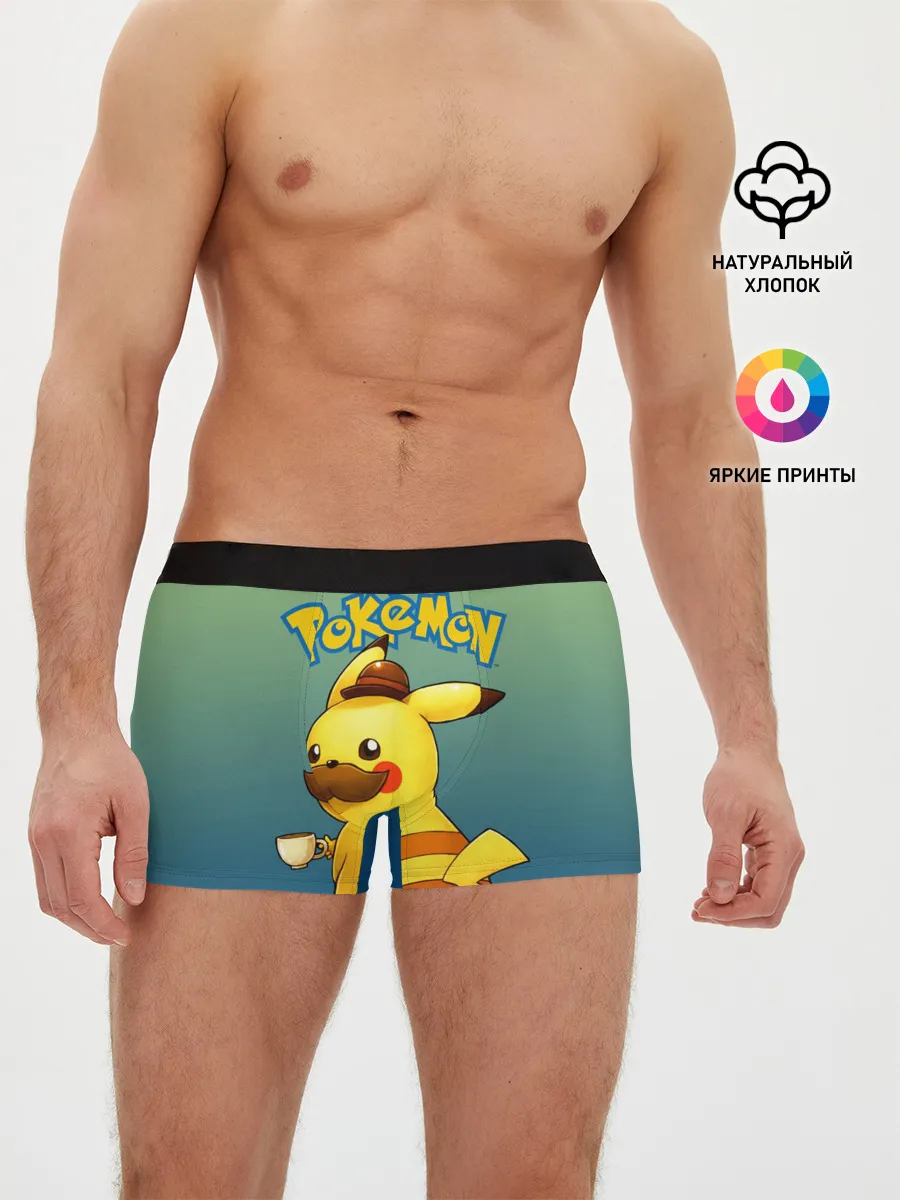 Мужские трусы боксеры / Детектив Пикачу покемон