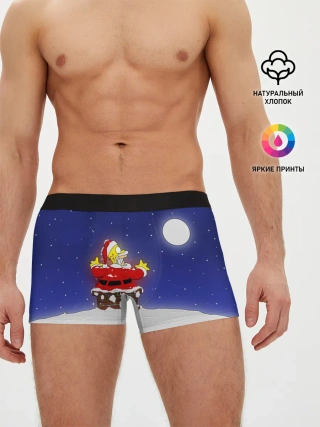 Мужские трусы боксеры / Гомер Санта Клаус