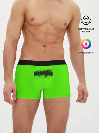 Мужские трусы боксеры / Гранж зеленый