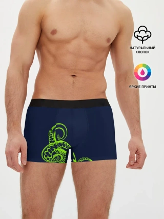 Мужские трусы боксеры / Кислотный осьминожка