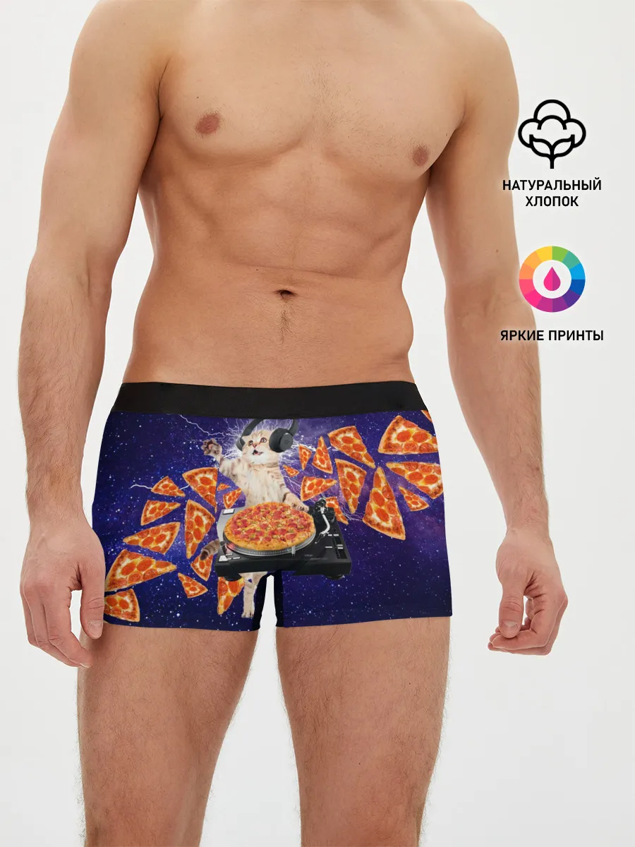 Мужские трусы боксеры / Пицца - Кот