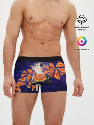 Мужские трусы боксеры / Пицца - Кот