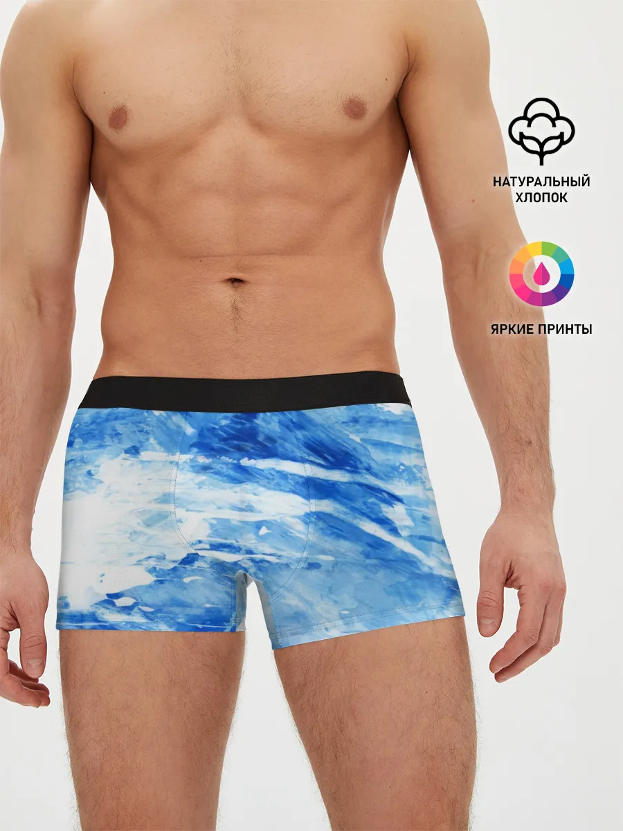 Мужские трусы боксеры / Вода акварель