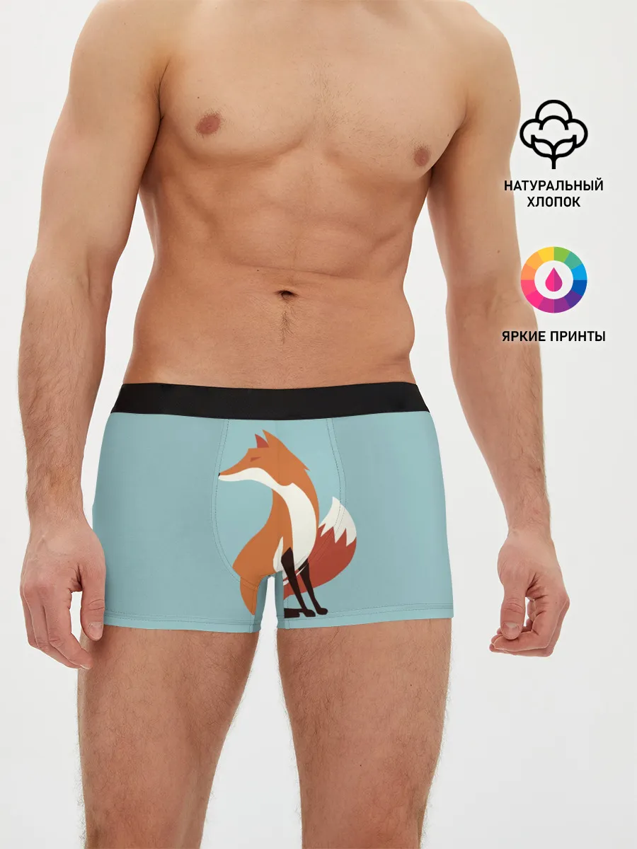 Мужские трусы боксеры / Лисичка минималистичная
