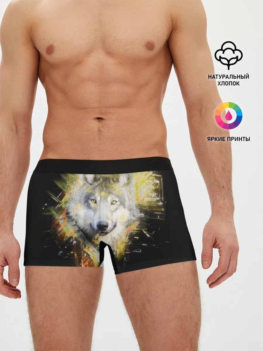 Мужские трусы боксеры / Волк