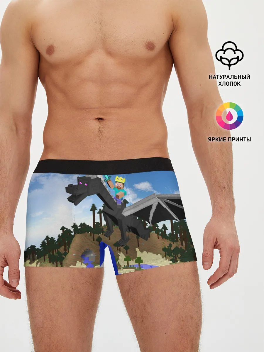Мужские трусы боксеры / Стив на Эндер Драконе