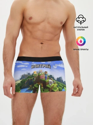 Мужские трусы боксеры / Дмитрий - Minecraft