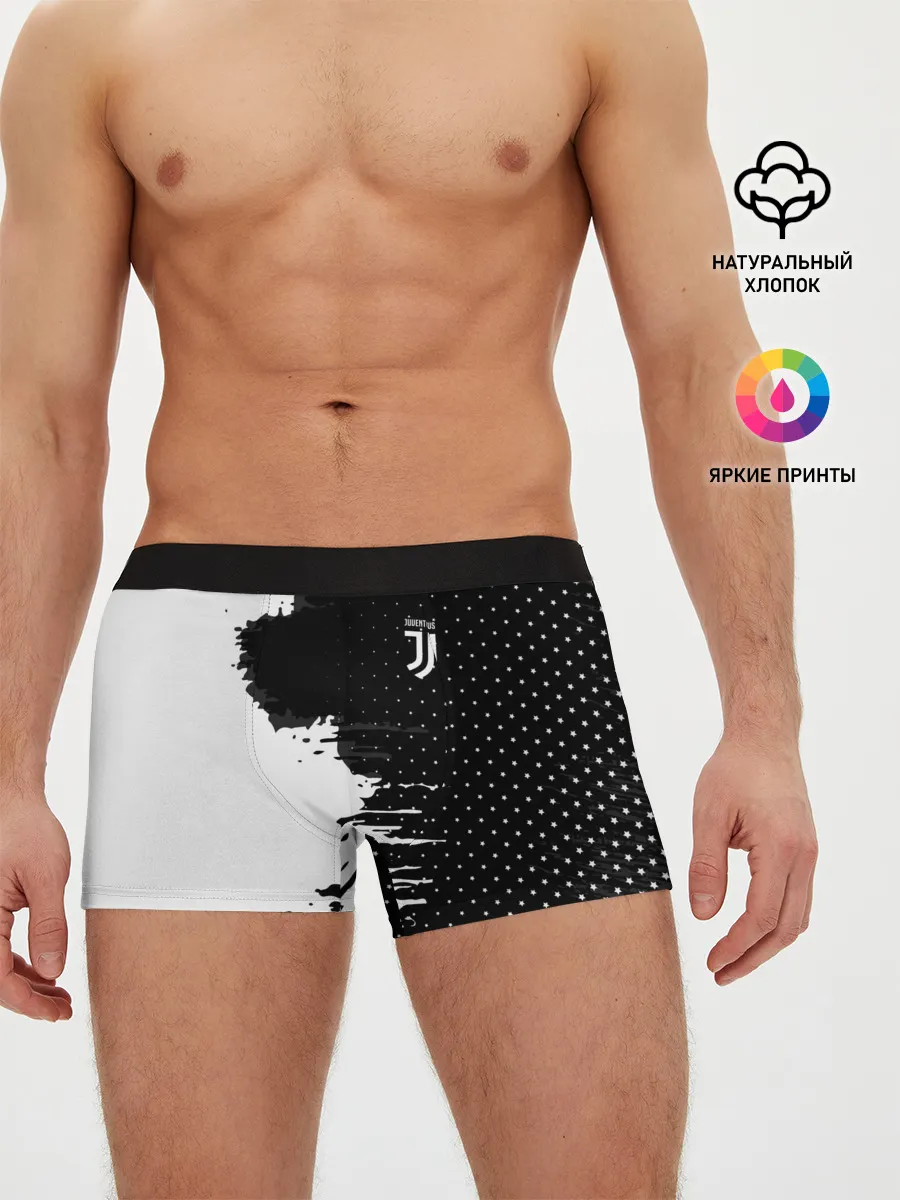 Мужские трусы боксеры / Juventus uniform black 2018