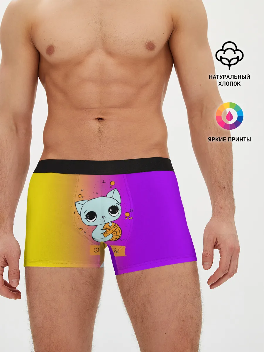 Мужские трусы боксеры / Милый котёнок
