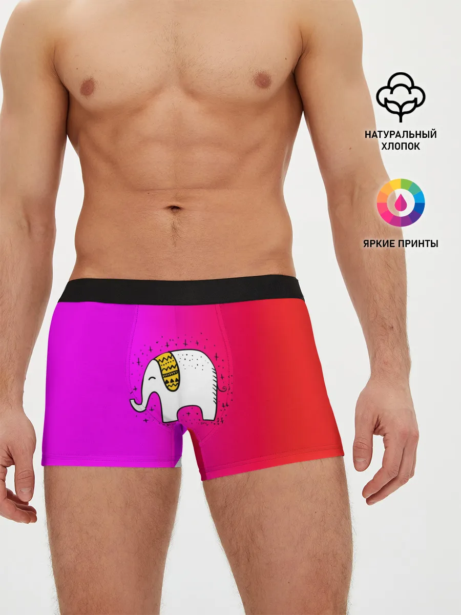 Мужские трусы боксеры / Радужный слоник
