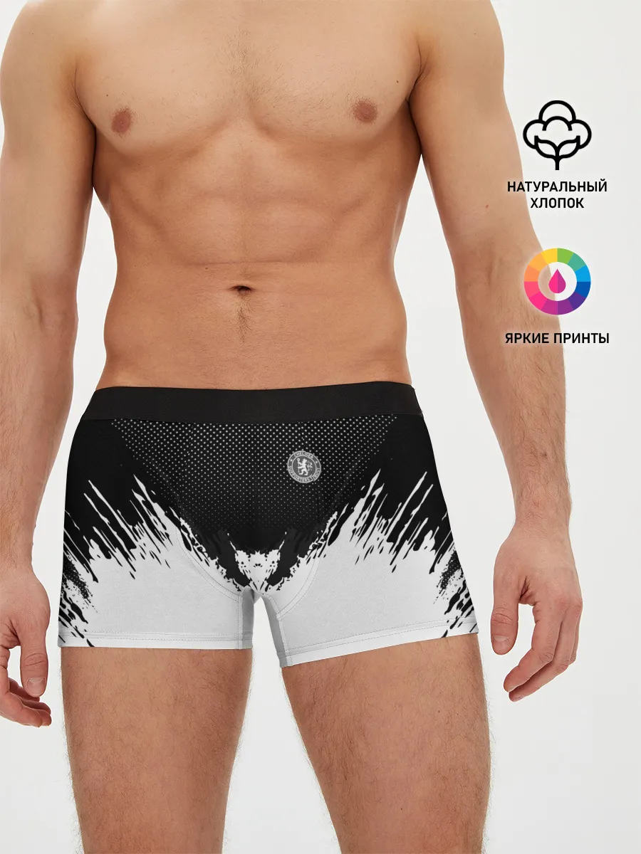 Мужские трусы боксеры / Chelsea black 2018