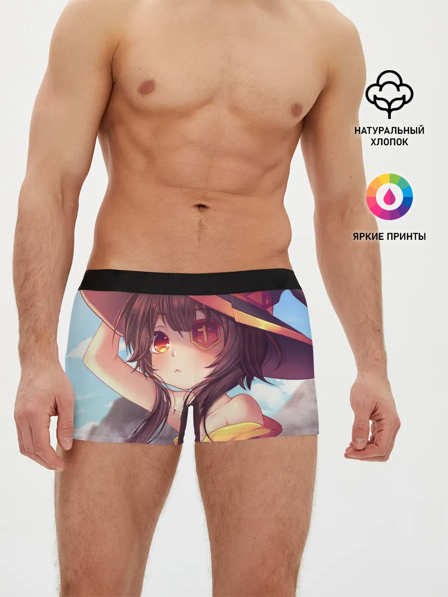 Мужские трусы боксеры / Konosuba в шляпе