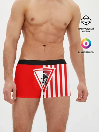 Мужские трусы боксеры / Красно-белый воин