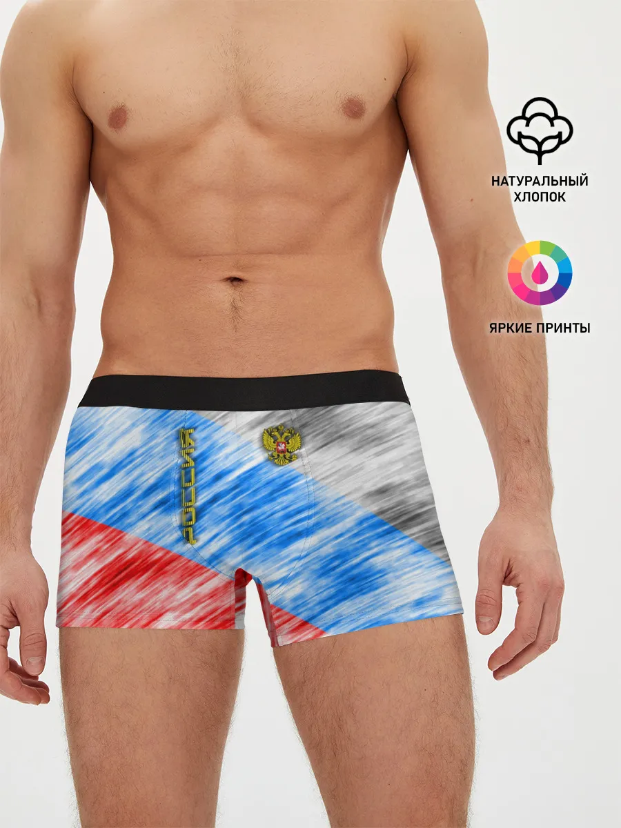 Мужские трусы боксеры / Российский флаг с гербом
