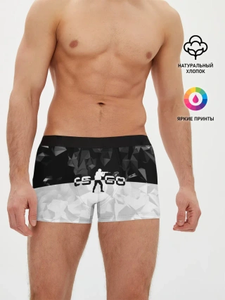 Мужские трусы боксеры / CS GO BLACK WHITE GEOMETRY