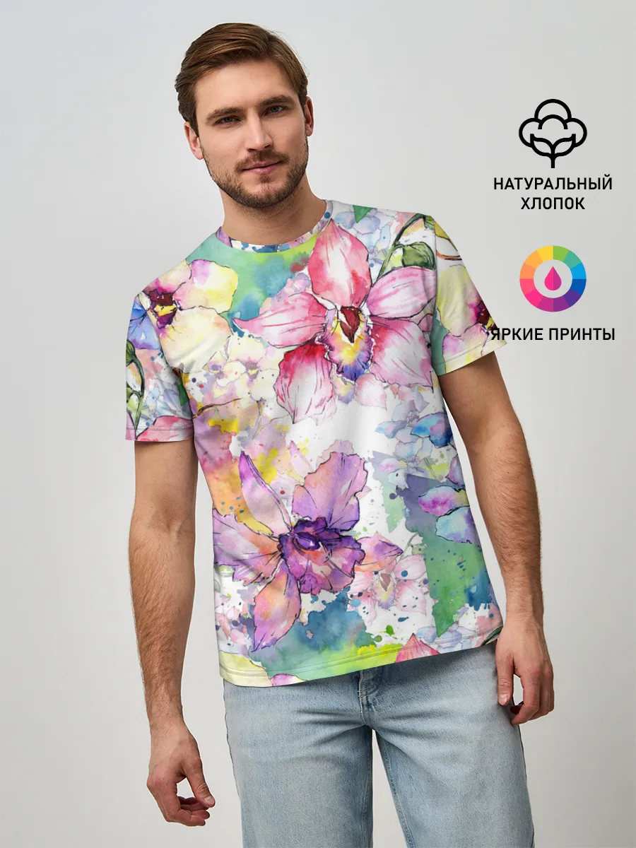 Мужская базовая футболка / Цветы