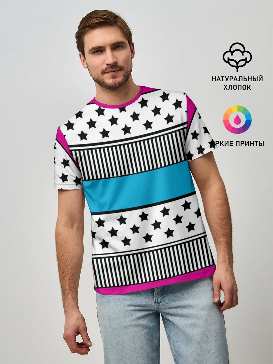Мужская базовая футболка / Молодежный современный узор