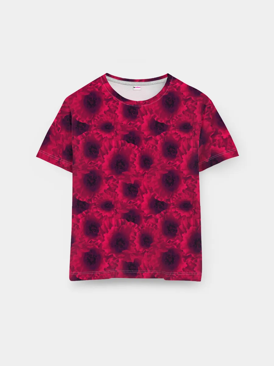 Мужская базовая футболка / Красные маки