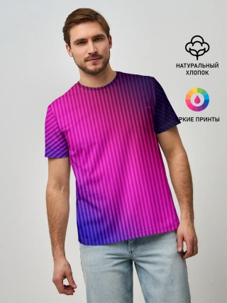 Мужская базовая футболка / Фиолетово-малиновый градиент