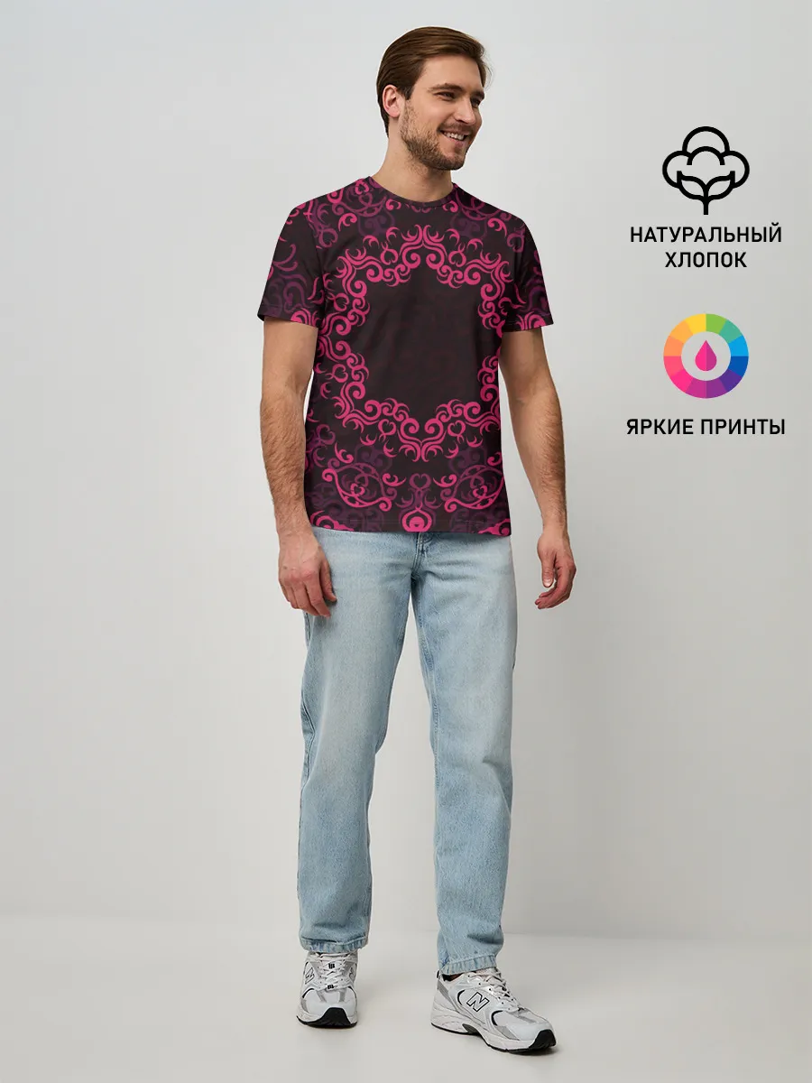 Мужская базовая футболка / красивый орнамент