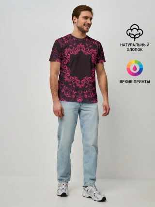 Мужская базовая футболка / красивый орнамент