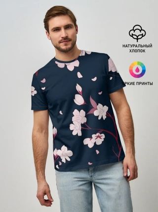 Мужская базовая футболка / Веточки сакуры