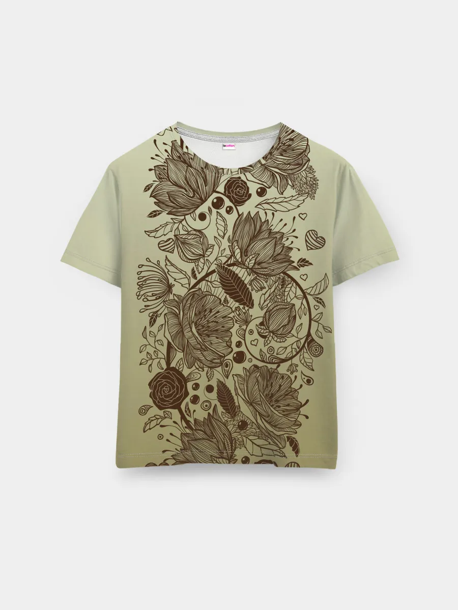 Мужская базовая футболка / чехол дудлинг цветы