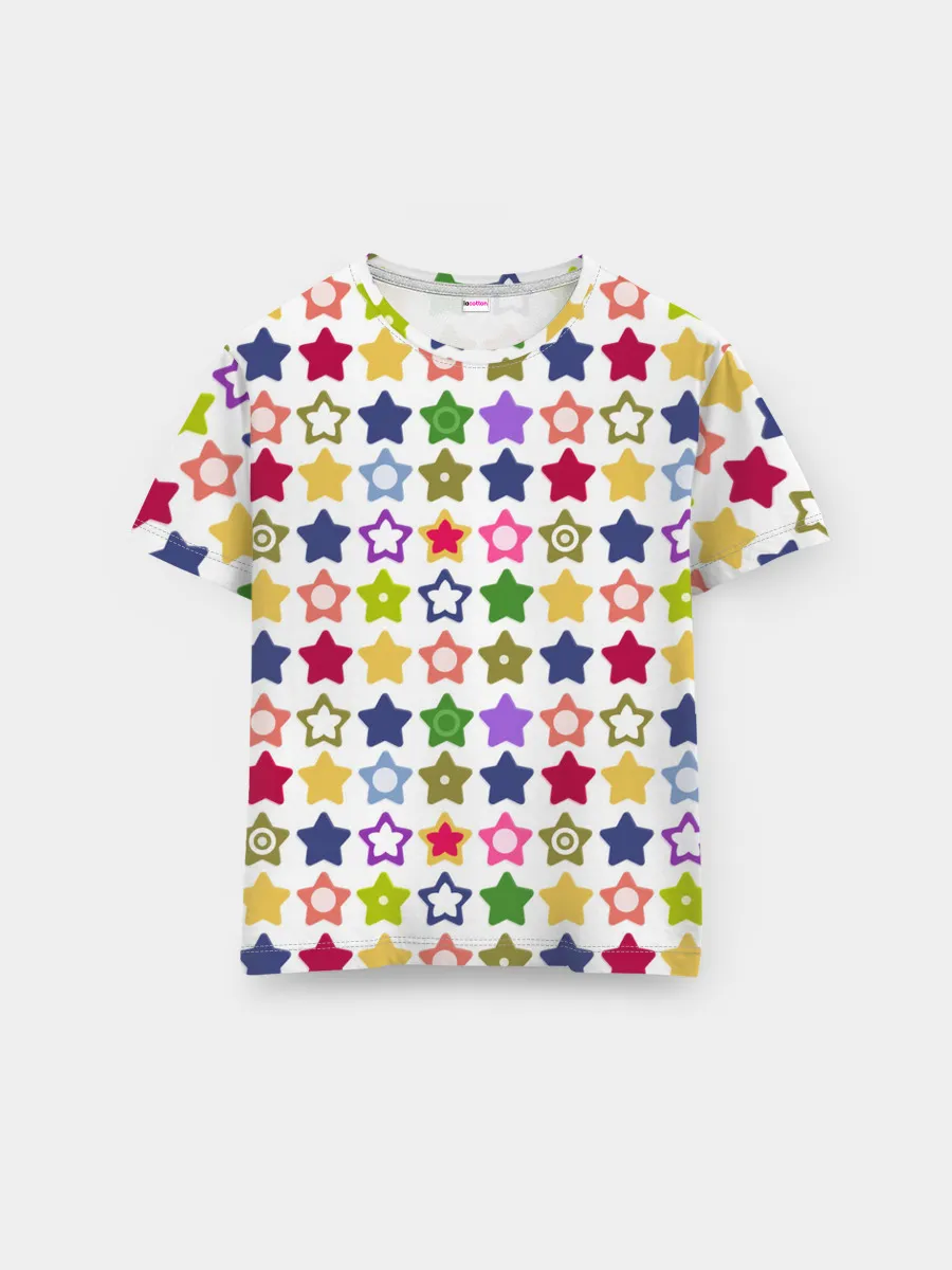 Мужская базовая футболка / Разноцветные звездочки