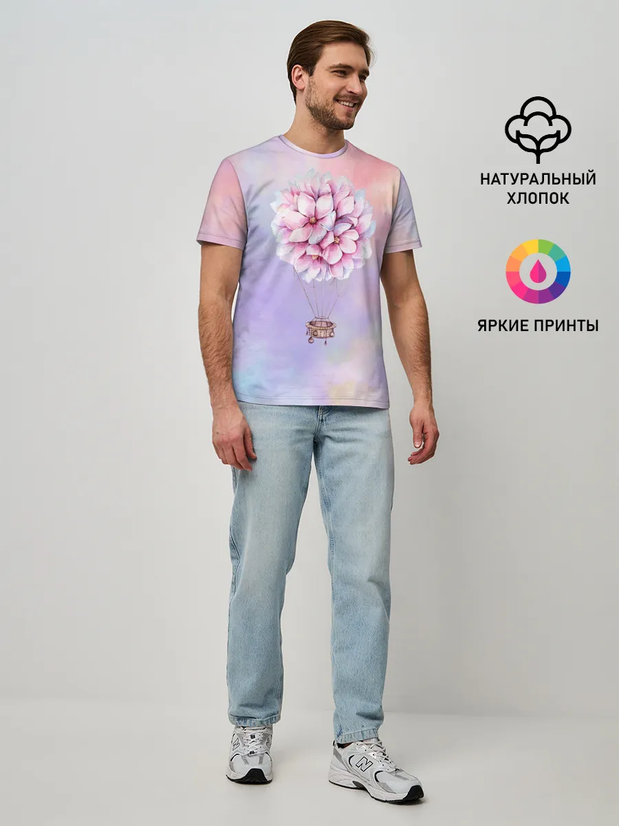 Мужская базовая футболка / Нежный Воздушный Шар